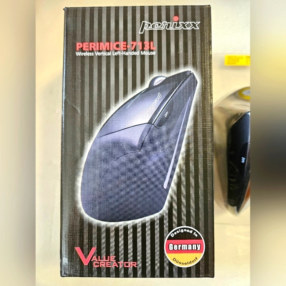 Perixx Perimice-713L Wireless Vertical Left-Handed Mouse Designed In Germany New - Picture 1 of 7